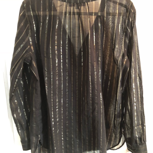 Loft Striped Tie Blouse NWT - Picture 3 of 4